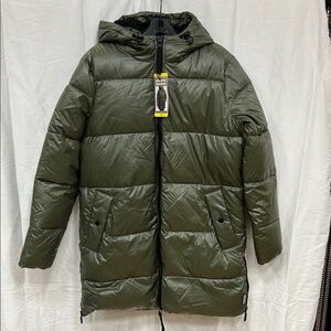 Hunter Women's Olive Hooded Puffer Jacket